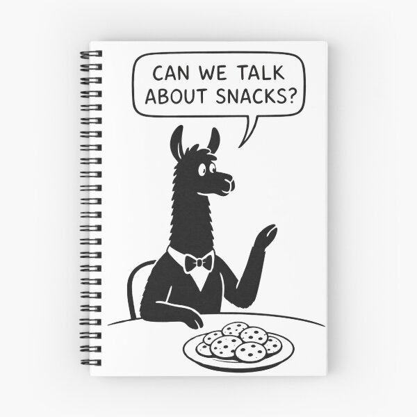 Item preview, Can We Talk About Snacks – Funny Llama in Bow Tie – Relatable Foodie Humor Art Tee designed and sold by bobscraze.