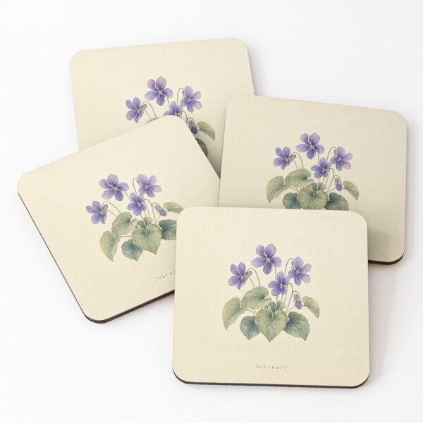 Item preview, February Birth Flower Violet Watercolor | Botanical Wall Art designed and sold by FixationStudio.