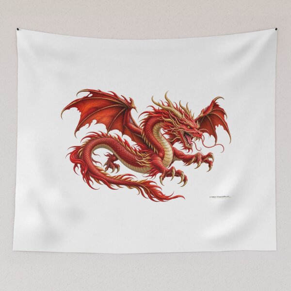 Item preview, Crimson Sky Dragon – Chinese Dragon in Flight designed and sold by BlingandGifts.