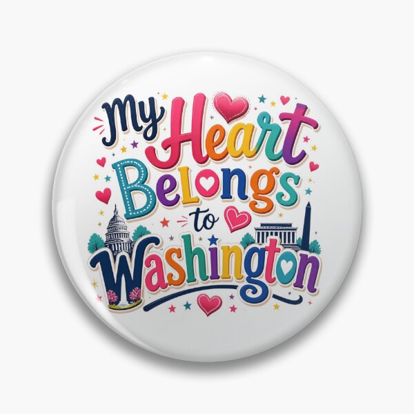 Item preview, My Heart Belongs to Washington - Cute Souvenir Travelers Gift for Men Women & Kids  designed and sold by Mozaic Clothes.