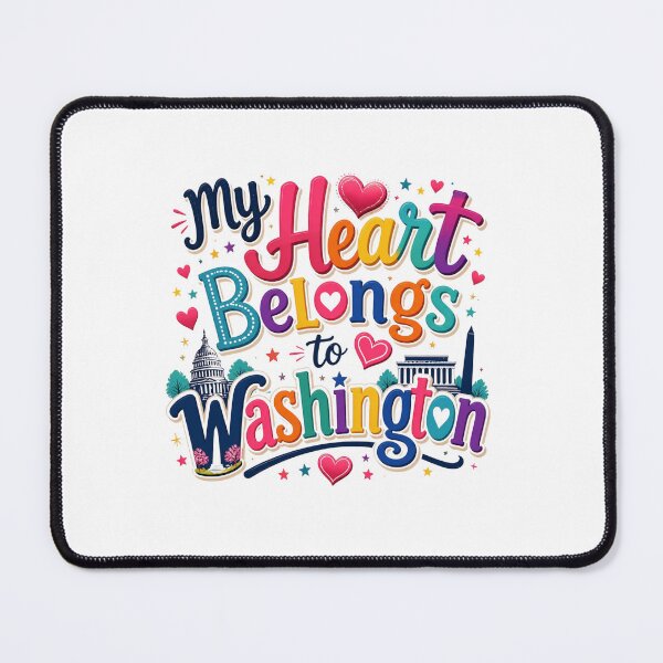 Item preview, My Heart Belongs to Washington - Cute Souvenir Travelers Gift for Men Women & Kids designed and sold by Mozaic Clothes.