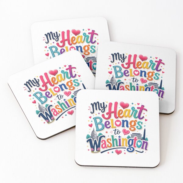 Item preview, My Heart Belongs to Washington - Cute Souvenir Travelers Gift for Men Women & Kids  designed and sold by Mozaic Clothes.