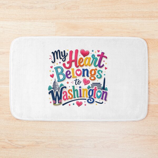 Item preview, My Heart Belongs to Washington - Cute Souvenir Travelers Gift for Men Women & Kids  designed and sold by Mozaic Clothes.