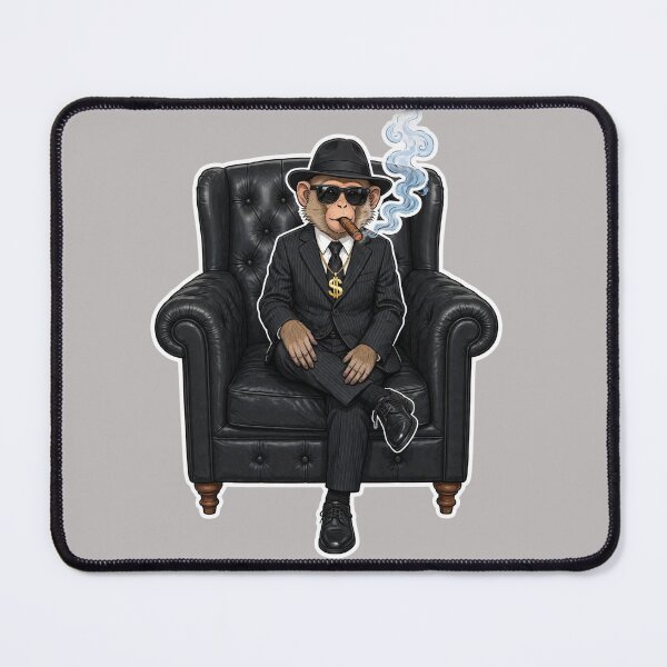 Item preview, Gangster Chimp in Suit Smoking Cigar Art designed and sold by CaptainSeal.