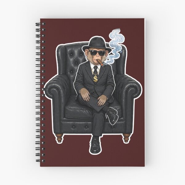 Item preview, Gangster Chimp in Suit Smoking Cigar Art designed and sold by CaptainSeal.