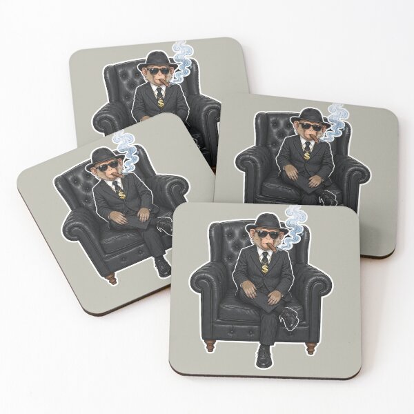 Item preview, Gangster Chimp in Suit Smoking Cigar Art designed and sold by CaptainSeal.