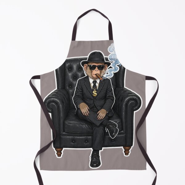 Item preview, Gangster Chimp in Suit Smoking Cigar Art designed and sold by CaptainSeal.