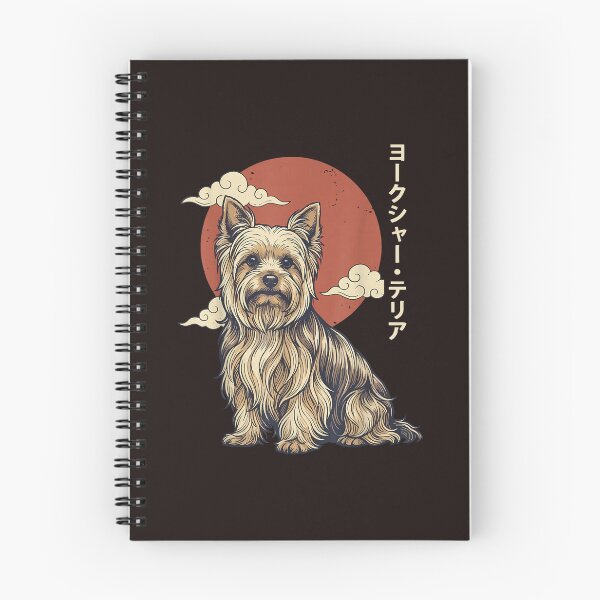 Item preview, Yorkshire Terrier Japanese Aesthetic Red Sun Dog Art designed and sold by mari-kayden.