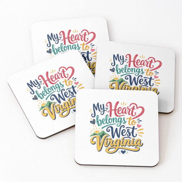 Item preview, My Heart Belongs to West Virginia - Cute Souvenir Travelers Gift for Men Women & Kids  designed and sold by Mozaic Clothes.