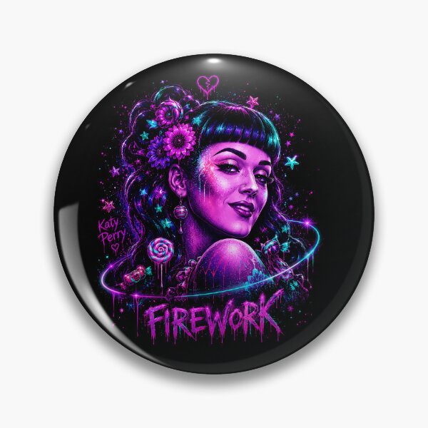 Item preview, Katy Perry Firework Floral Neon Portrait designed and sold by JMS-Artvintage.
