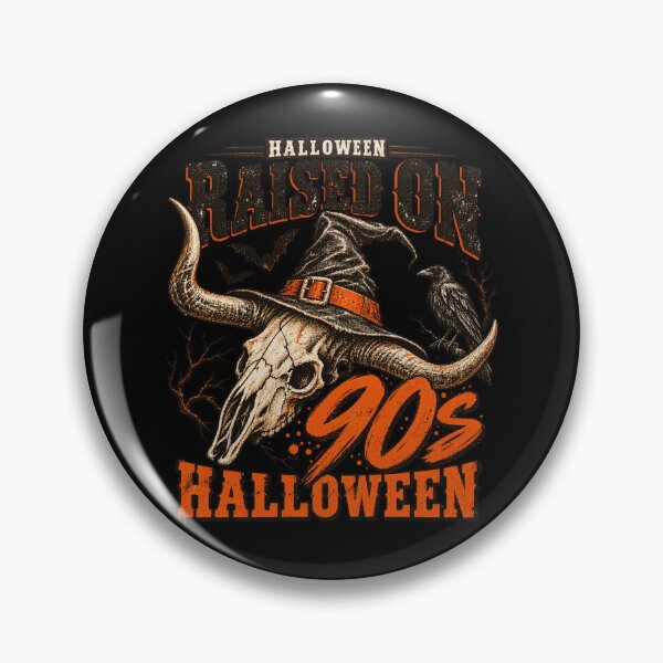 Item preview, Raised On 90s Halloween Western Bull Skull Witch Hat Spooky Autumn Graphic designed and sold by CaChimShop.