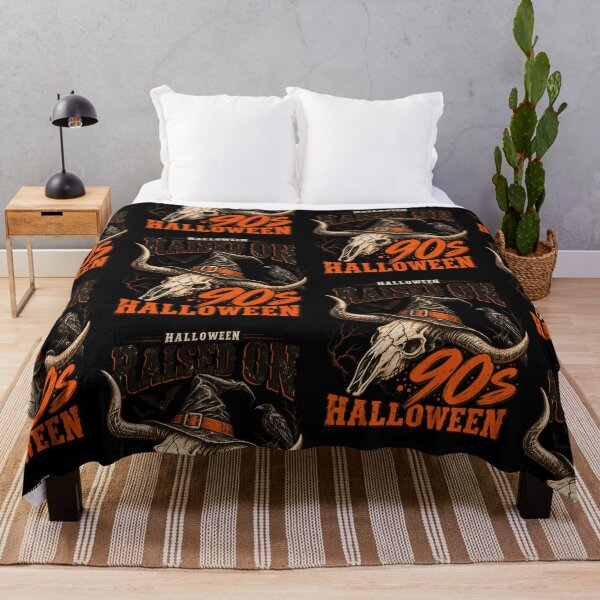 Item preview, Raised On 90s Halloween Western Bull Skull Witch Hat Spooky Autumn Graphic designed and sold by CaChimShop.