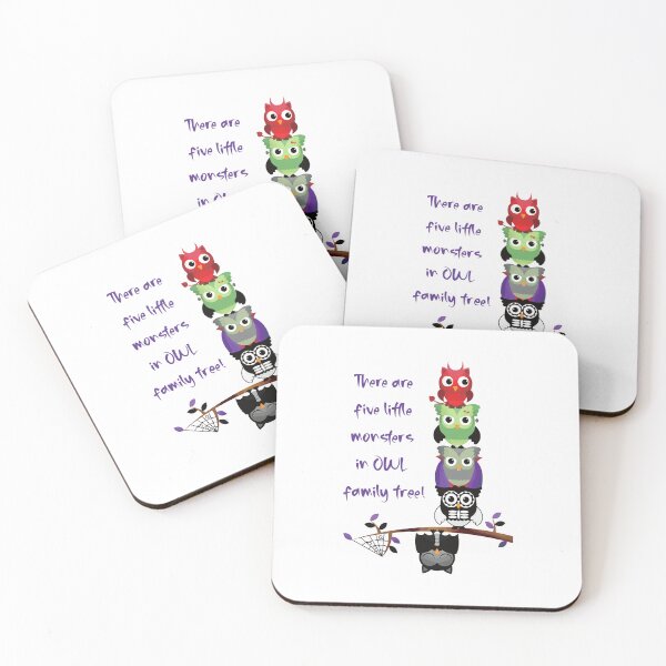 Item preview, Five…in OWL Family Tree (on White) designed and sold by PawsitiveMum3.