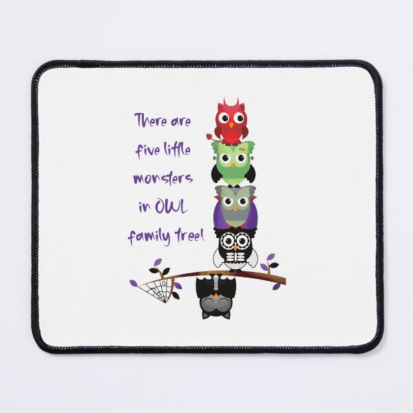 Item preview, Five…in OWL Family Tree (on White) designed and sold by PawsitiveMum3.