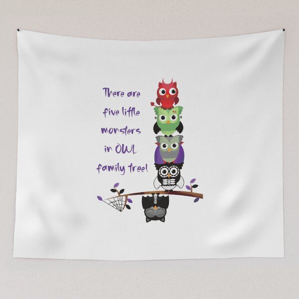 Item preview, Five…in OWL Family Tree (on White) designed and sold by PawsitiveMum3.