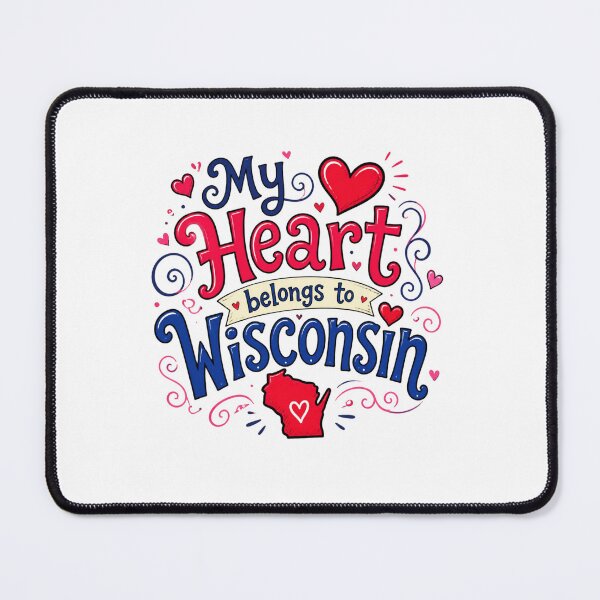 Item preview, My Heart Belongs to Wisconsin - Cute Souvenir Travelers Gift for Men Women & Kids designed and sold by Mozaic Clothes.