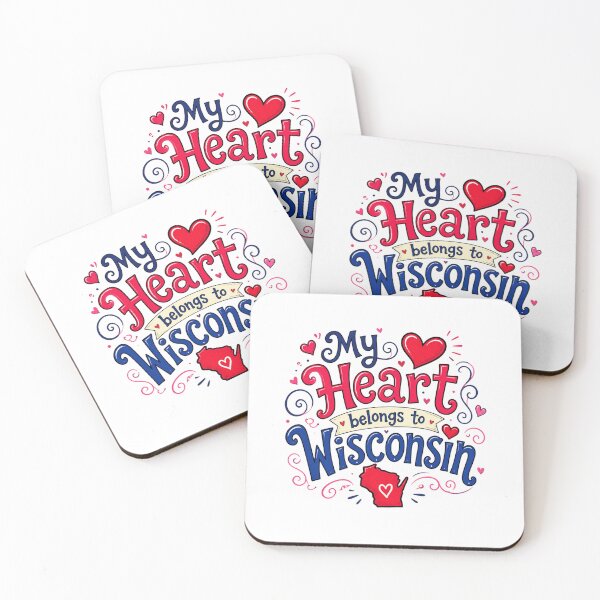 Item preview, My Heart Belongs to Wisconsin - Cute Souvenir Travelers Gift for Men Women & Kids  designed and sold by Mozaic Clothes.