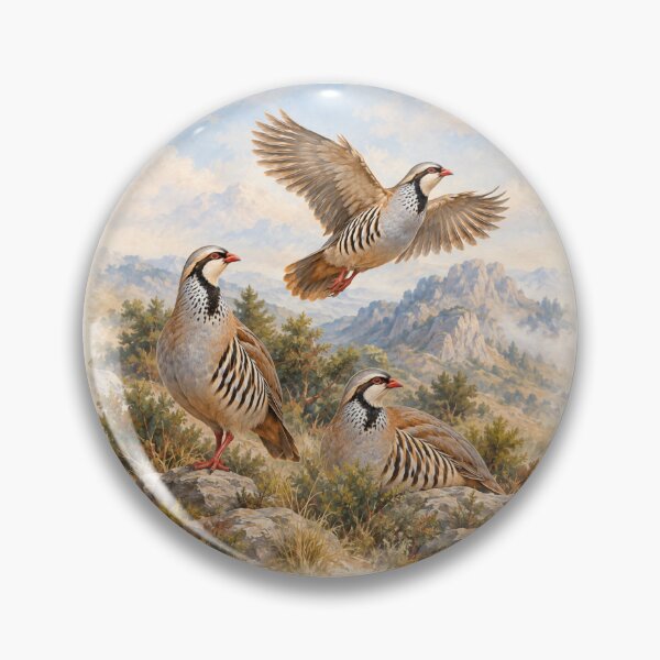 Item preview, Chukar Partridge  Art , Three Birds in the Mountain Landscape designed and sold by TammyHunterArt.