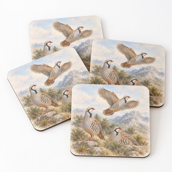 Item preview, Chukar Partridge  Art , Three Birds in the Mountain Landscape designed and sold by TammyHunterArt.