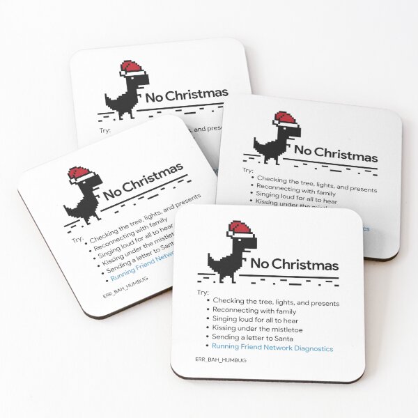 Item preview, No Christmas Internet Error Pixel T-Rex Dino Xmas Game Art designed and sold by EruvynStudiose.