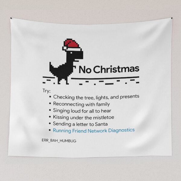 Item preview, No Christmas Internet Error Pixel T-Rex Dino Xmas Game Art designed and sold by EruvynStudiose.