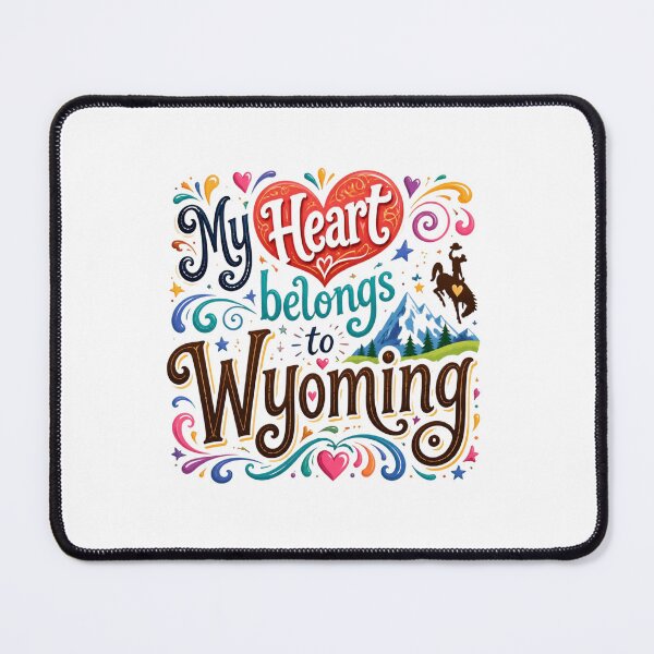 Item preview, My Heart Belongs to Wyoming - Cute Souvenir Travelers Gift for Men Women & Kids  designed and sold by Mozaic Clothes.