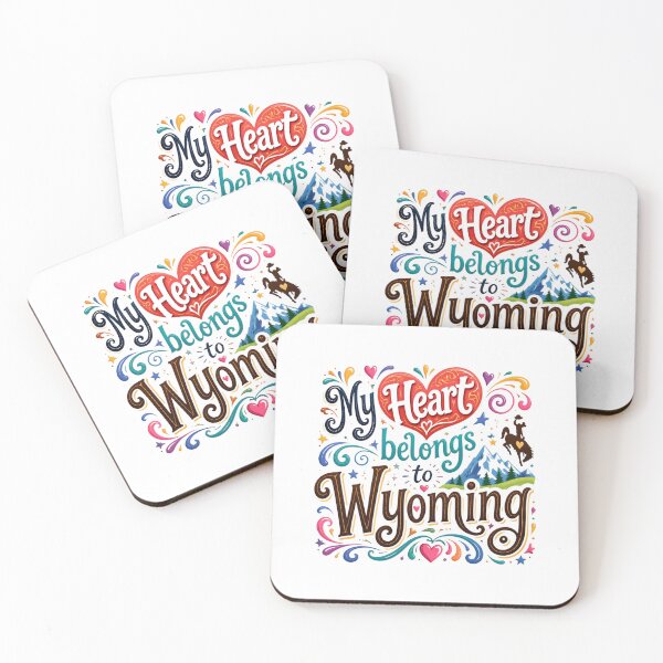Item preview, My Heart Belongs to Wyoming - Cute Souvenir Travelers Gift for Men Women & Kids  designed and sold by Mozaic Clothes.