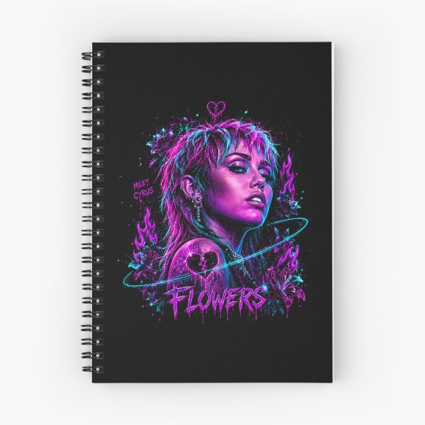 Item preview, Miley Cyrus Flowers Neon Portrait designed and sold by JMS-Artvintage.