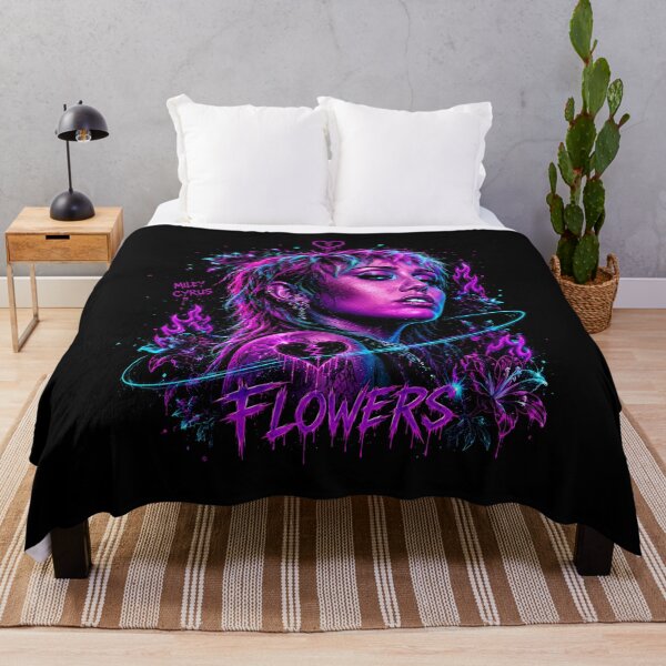 Item preview, Miley Cyrus Flowers Neon Portrait designed and sold by JMS-Artvintage.