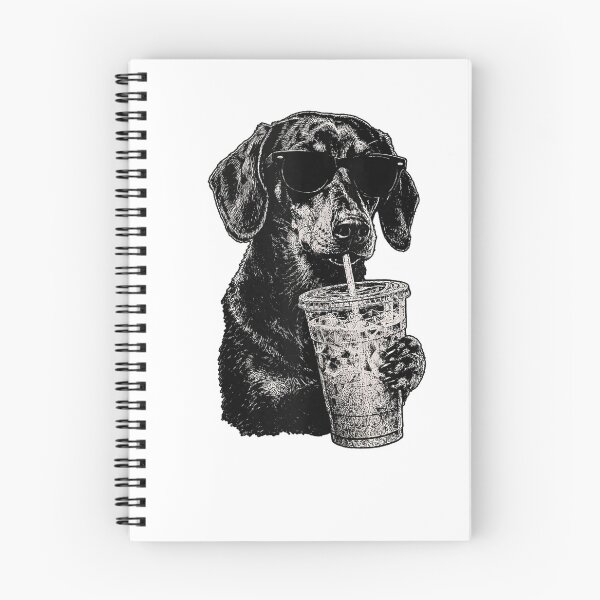 Item preview, Funny Dachshund Drinking Iced Coffee Cool Sunglasses Dog designed and sold by mari-kayden.