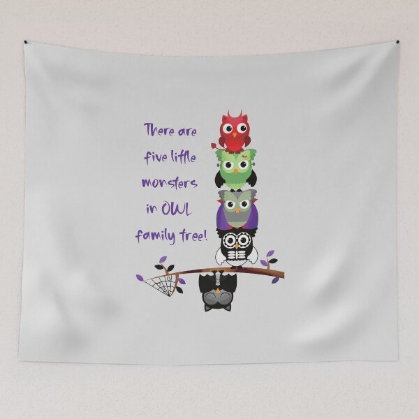Item preview, Five…in OWL Family Tree (on Lt. Grey) designed and sold by PawsitiveMum3.