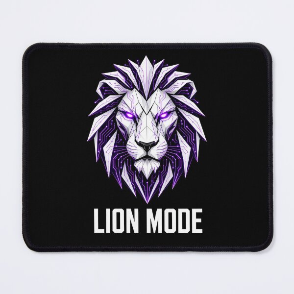 Item preview, Lion Mode Geometric Lion T-Shirt – Cyber Tech Streetwear Graphic Tee for Men & Women designed and sold by FakePeopleSuck.
