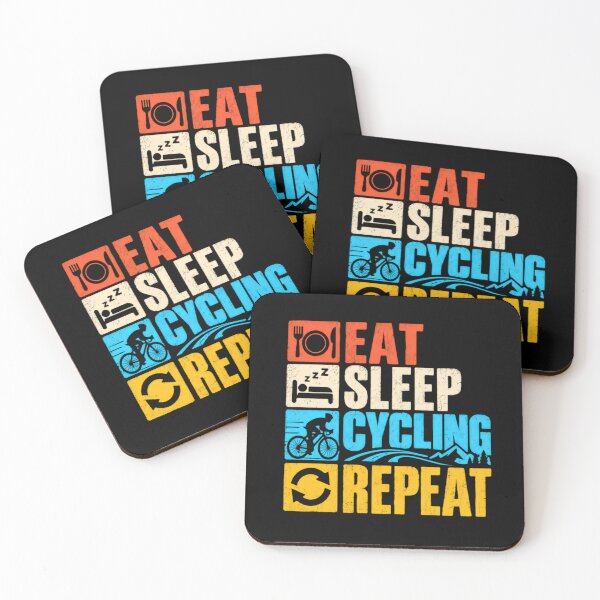 Item preview, Eat Sleep Cycling Repeat Cyclist Biker Bicycle Rider designed and sold by SkeletonsDanger.