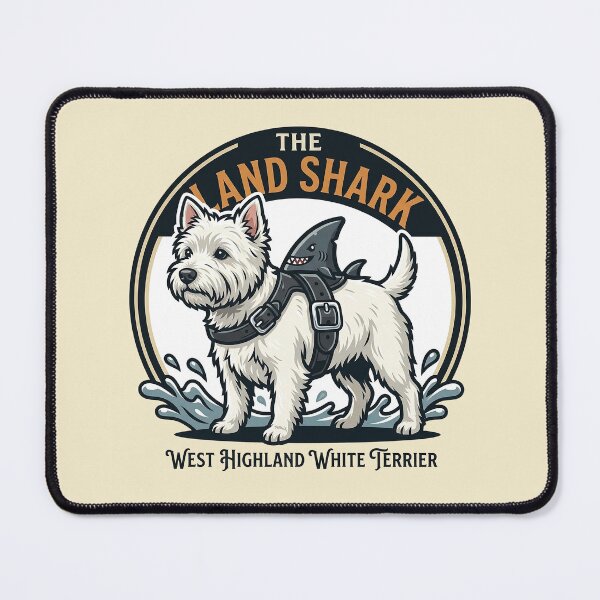 Item preview, Westie Land Shark - Funny West Highland White Terrier Shark Fin Design designed and sold by Vin Zzep.