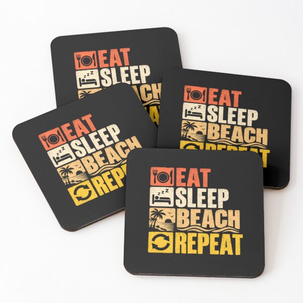 Item preview, Eat Sleep Beach Repeat Beach Lover Vacation Summer Holiday Getaway designed and sold by HumansStuck12.