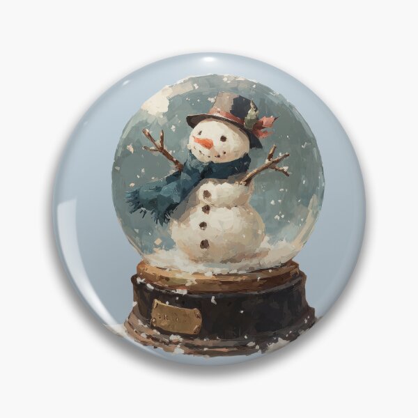 Item preview, Winter Snowman in Vintage Snow Globe designed and sold by colorful-white.