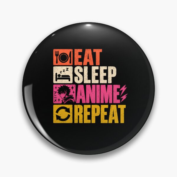 Item preview, Eat Sleep Anime Repeat Anime Fan Otaku Japanese Culture designed and sold by SkeletonsDanger.