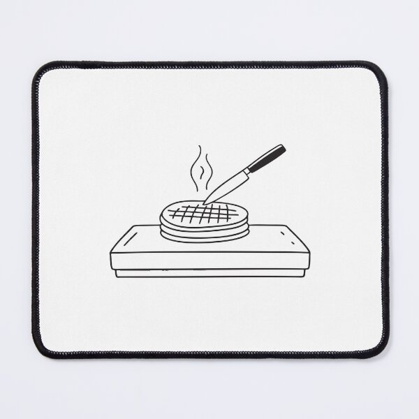 Item preview, An illustration of waffle on a kitchen counter with a butter knife designed and sold by rasagamastore.