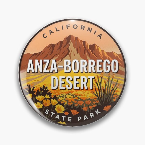 Item preview, Anza-Borrego Desert Brittlebush Bloom Round Badge Sticker California State Park designed and sold by DetourDgn.