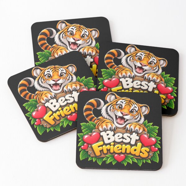 Item preview, Best Friends Tiger – Cute Kawaii Tiger & Wildlife Friendship designed and sold by aventi24.