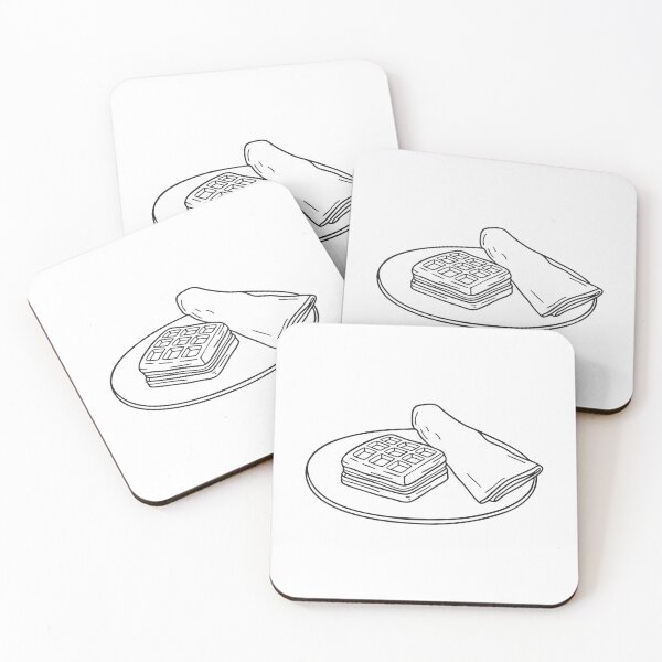 Item preview, An illustration of waffle on a serving tray with a folded napkin designed and sold by rasagamastore.
