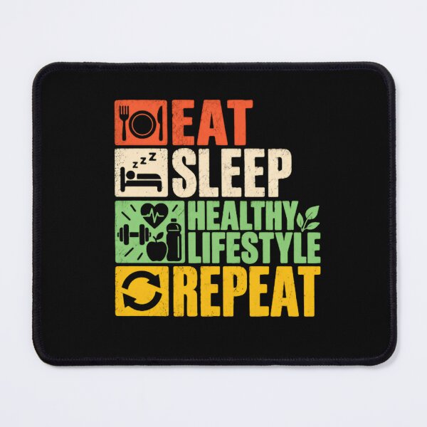 Item preview, Eat Sleep Healthy Lifestyle Repeat Fitness Wellness Motivation designed and sold by JonesFlora2025.