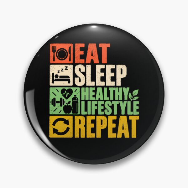Item preview, Eat Sleep Healthy Lifestyle Repeat Fitness Wellness Motivation designed and sold by JonesFlora2025.