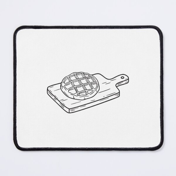 Item preview, An illustration of waffle on a wooden cutting board designed and sold by rasagamastore.