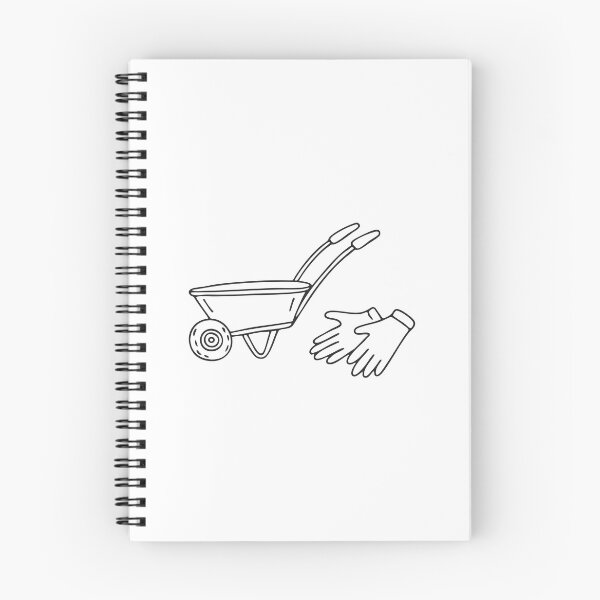 Item preview, An illustration of wagon beside a wheelbarrow with gardening gloves designed and sold by rasagamastore.