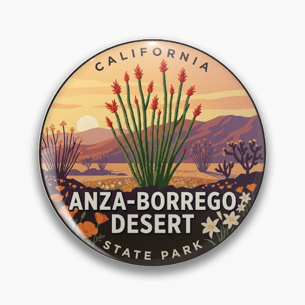 Item preview, Anza-Borrego Desert Ocotillo Bloom Round Sticker California State Park designed and sold by DetourDgn.