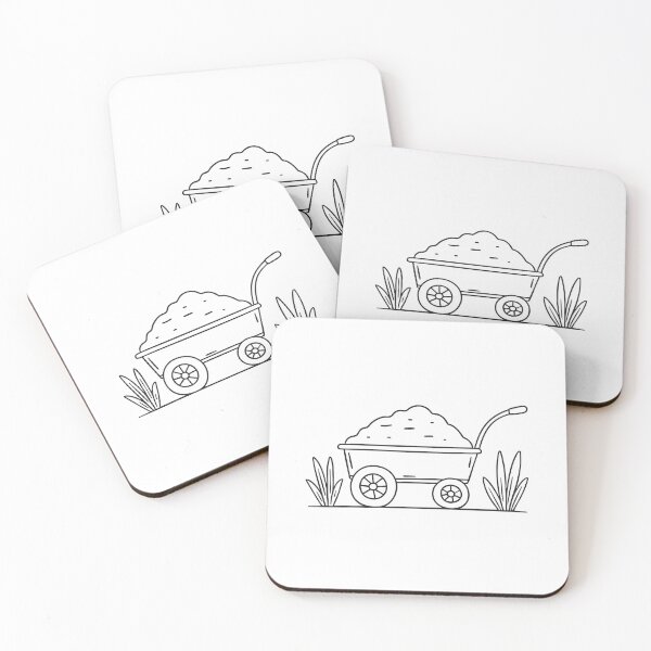Item preview, An illustration of wagon in a garden with a pile of soil designed and sold by rasagamastore.
