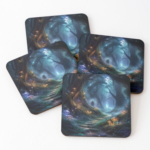 Item preview, Enchanted Bioluminescent Forest Path designed and sold by Bluejai Shop.