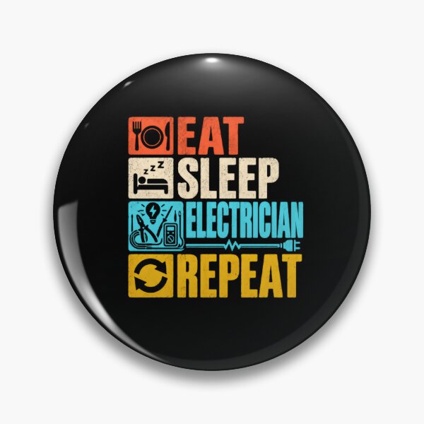 Item preview, Eat Sleep Electrician Repeat Professional Electrical Worker designed and sold by SkeletonsDanger.