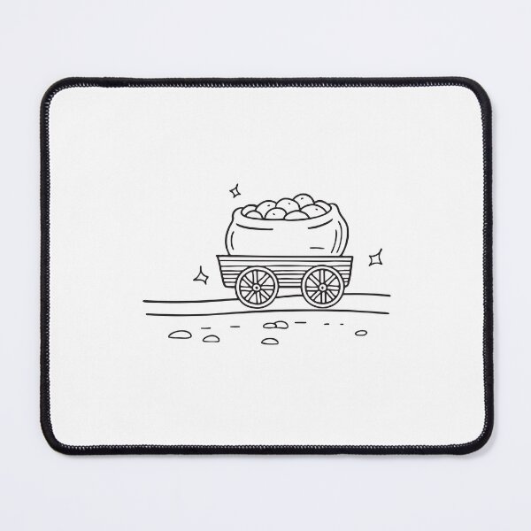Item preview, An illustration of wagon on a dirt path with a sack of potatoes designed and sold by rasagamastore.
